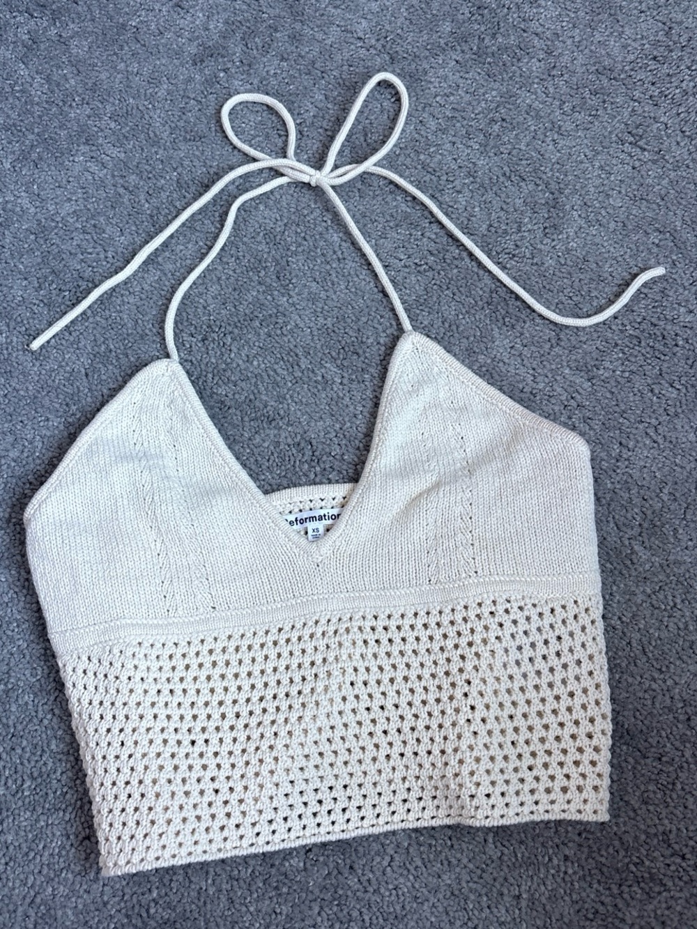 Reformation Crochet Halter Top